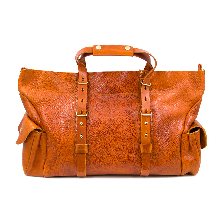 Large Italian Leather Travel Bag | Soft Leather Weekend Bag 21.7in
