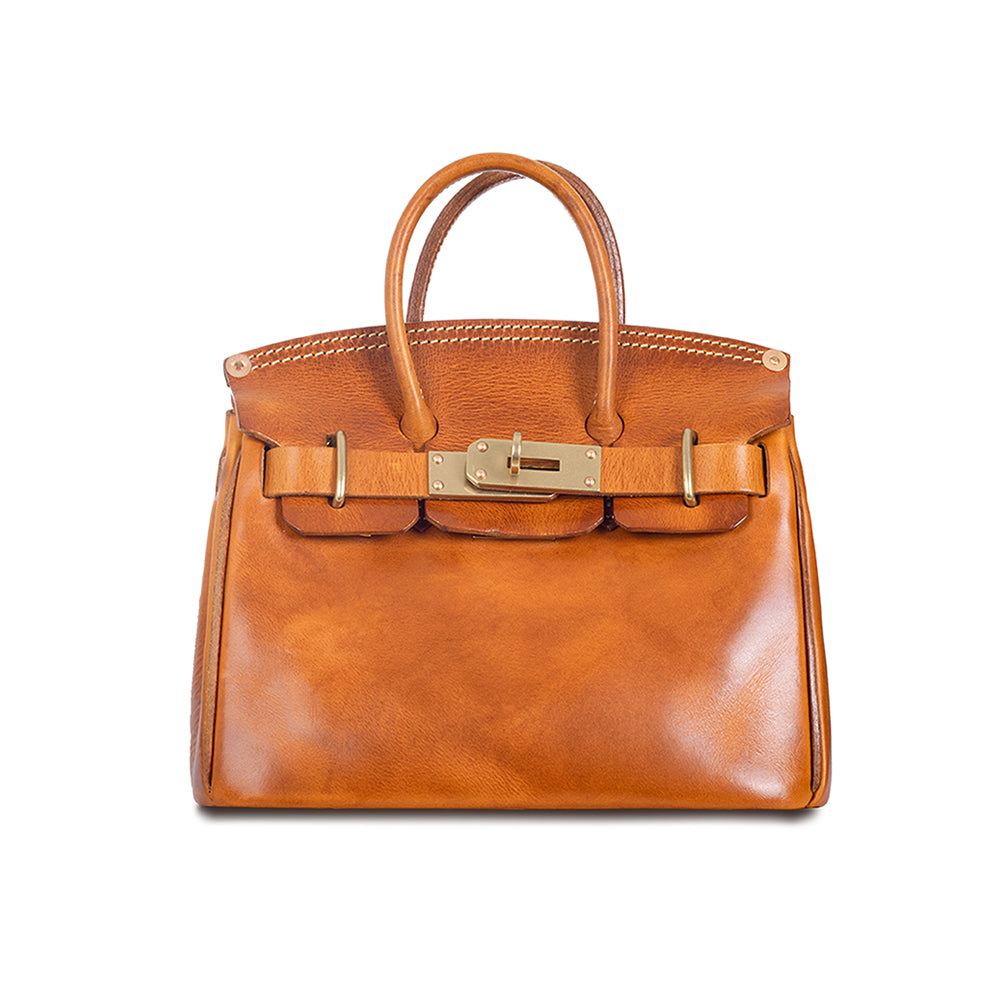 Pink Leather Handbag,Women's Leather Handbags,Pink Designer Bag,11.4in, stylish brown leather handbag with top handles.