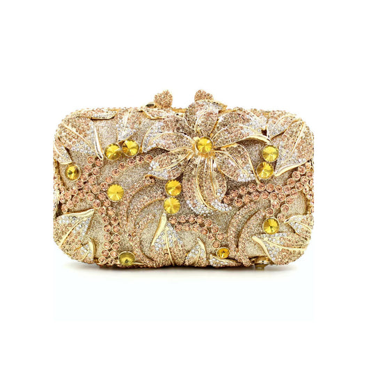Clutch Purse For Wedding,Gold Rhinestone Clutch,Evening Bag,Rhinestone Clutch Purse,Luxury Rhinestone Clutch Purse,For Wedding Gold