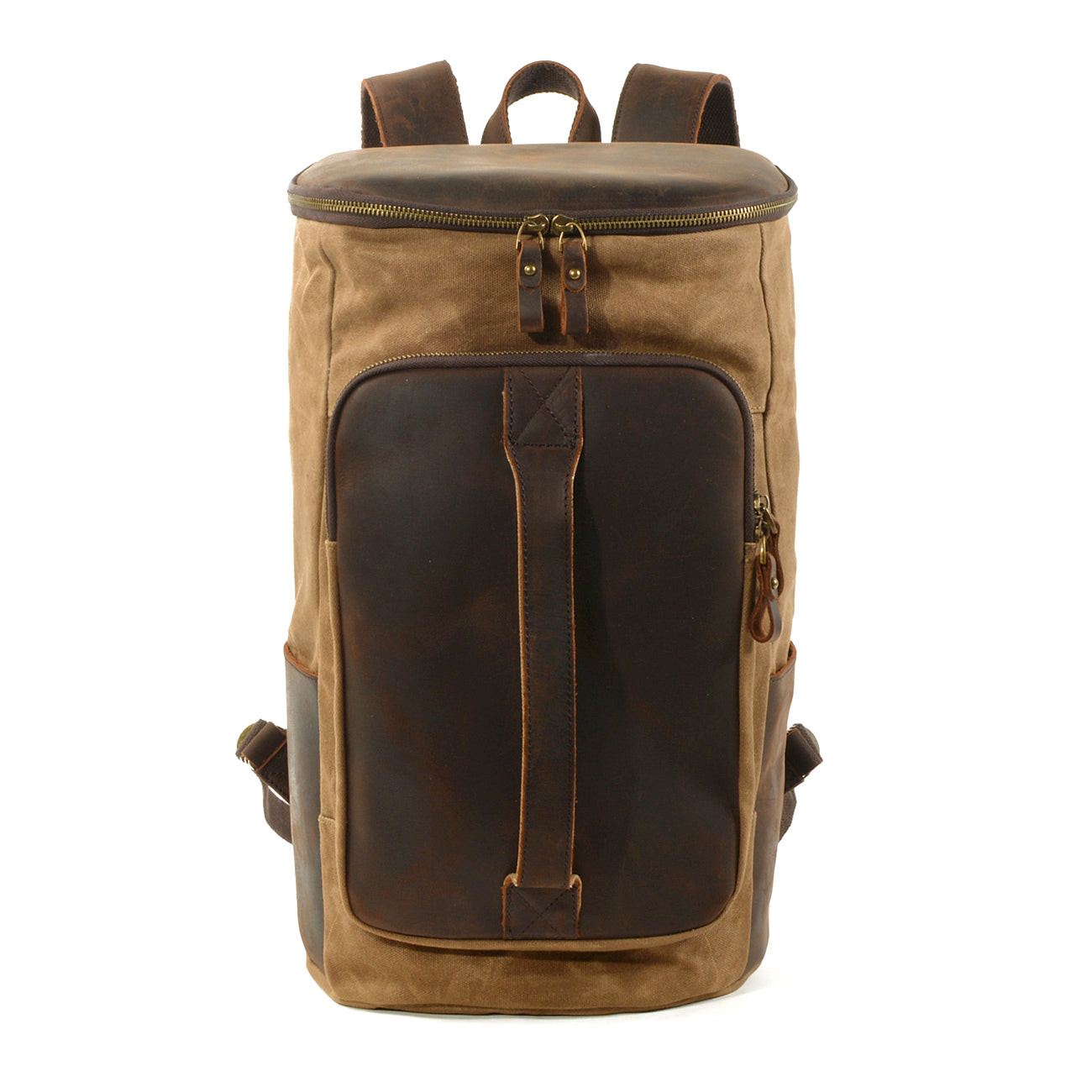 bucket backpack leather Bucket backpack,Waxed Canvas Backpack,Large Canvas Travel Backpack,Rucksack For Men-i7bags