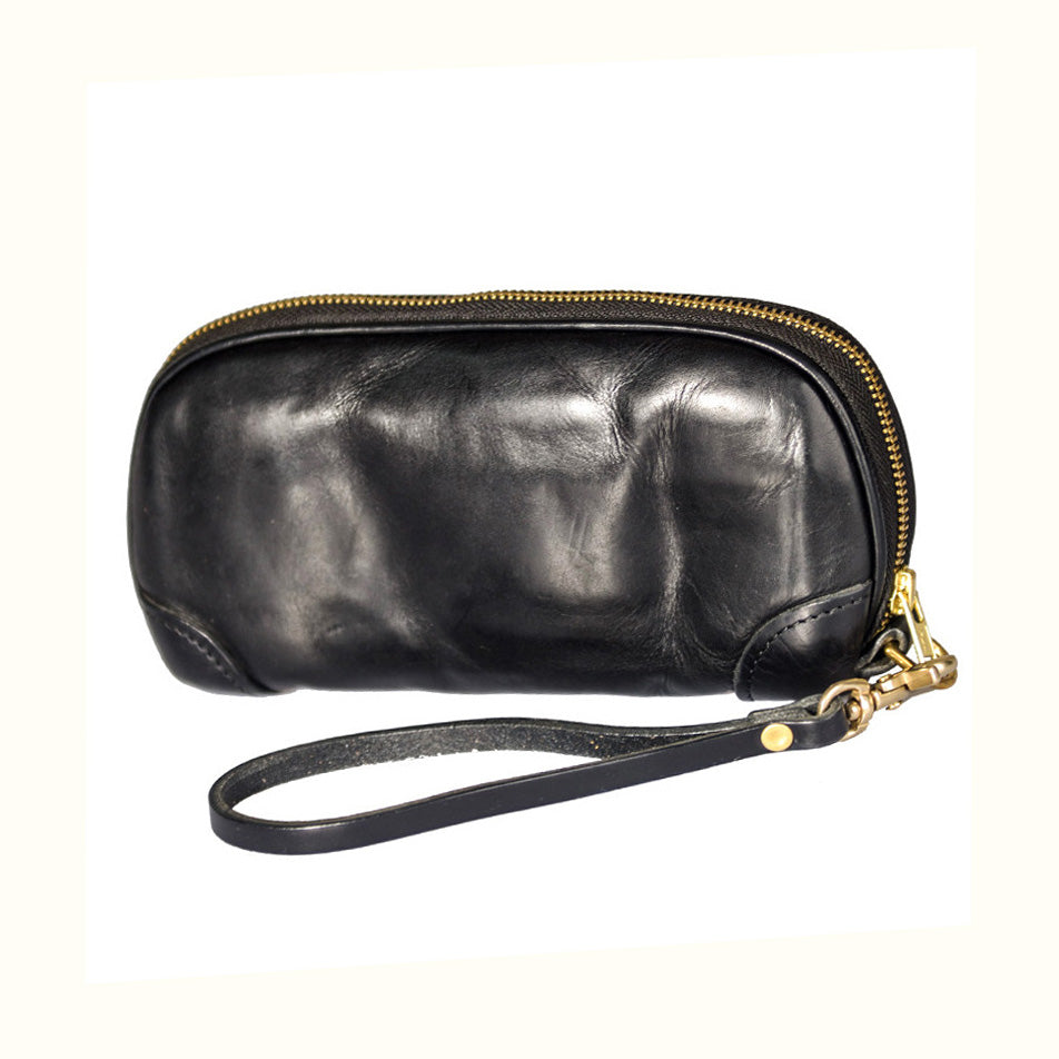 Handmade Distressed Leather Clutch Wallet Wristlet