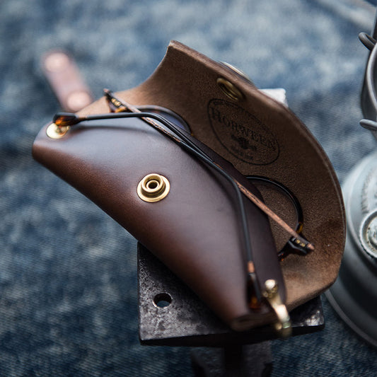 Horween Chromexcel Leather Motorcycle Glasses Case
