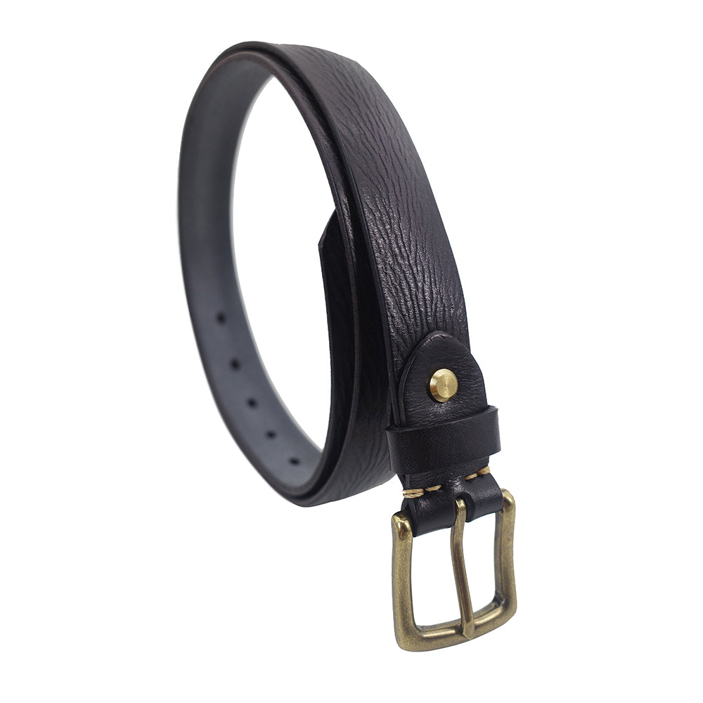Italian Leather Belt with Distressed Hand-Finished Texture