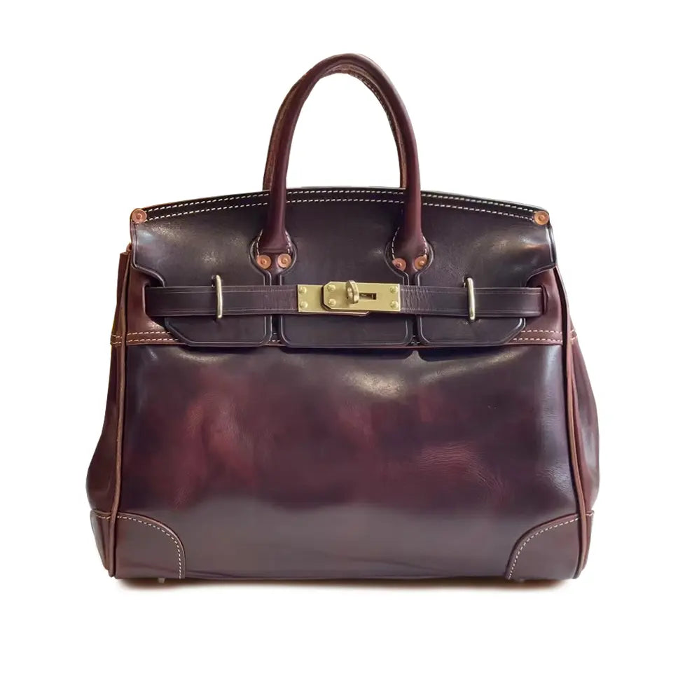 Leder Große Tragetasche, Klassische Leder Tasche, Große Leder Handtasche, 15 Zoll