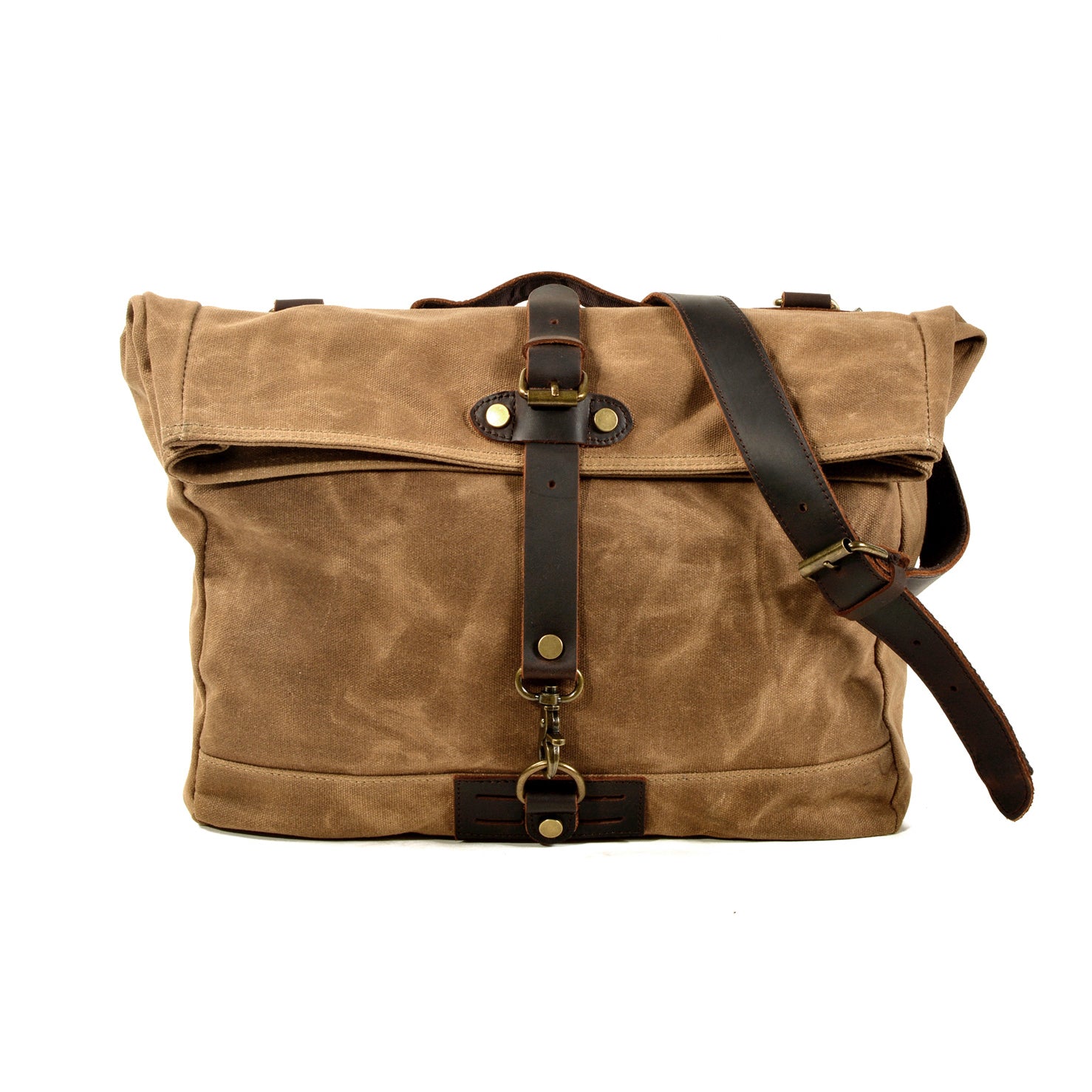 canvas travel crossbody bag Waxed Canvas Leather Crossbody Handbag,Outdoor Travel Bag-i7bags – i7Bags