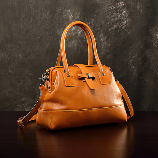 Doctor Bag,Leather Crossbody Bag For Women,Designer Leather Bag,11.8in