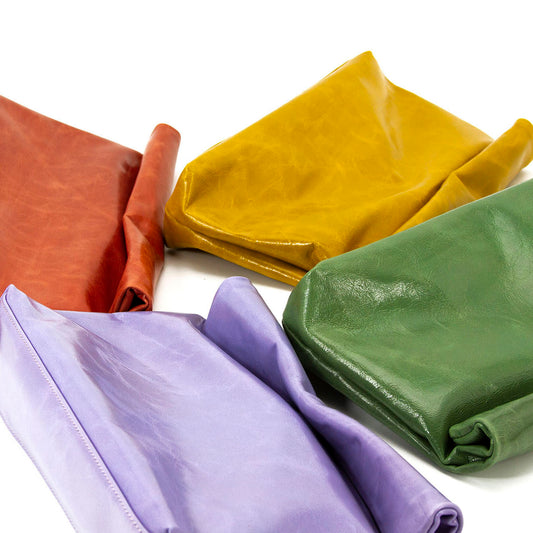 Oil Wax Leather Sugar Fruit Color Crimped Clutch-i7bags