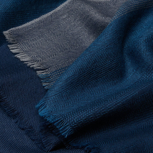 Men's Premium Cashmere Blue Gray Business Scarf 72.8in