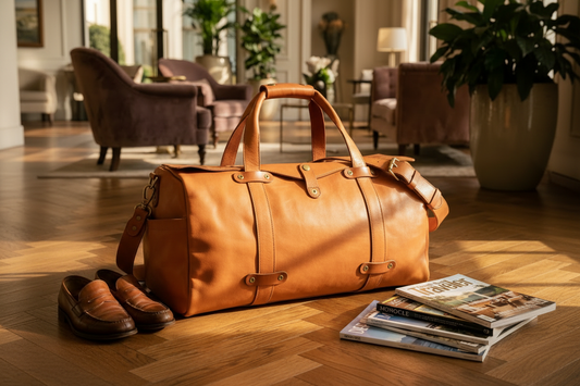 i7Bags Italian vegetable-tanned leather travel bags for outdoor and weekend use