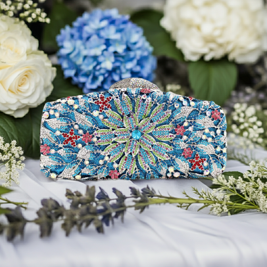 Bridal Inlaid Rhinestone Marigold Clutch, Evening Bag -i7bags