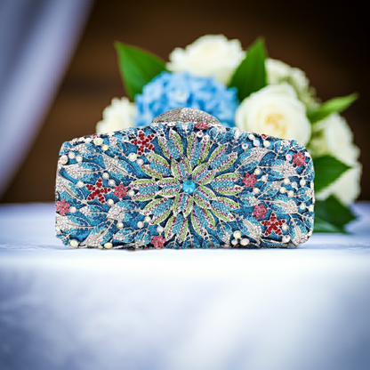 Bridal Inlaid Rhinestone Marigold Clutch, Evening Bag -i7bags