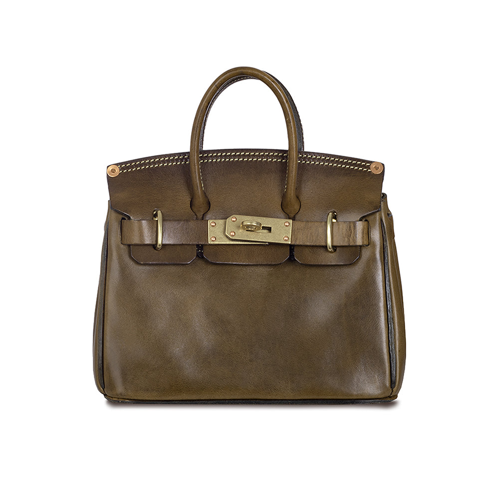 Pink Leather Handbag,Women's Leather Handbags,Pink Designer Bag,11.4in, elegant olive green leather handbag.