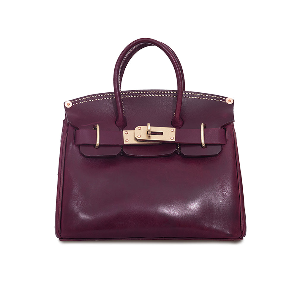 Pink Leather Handbag,Women's Leather Handbags,Pink Designer Bag,11.4in.