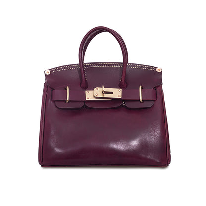 Pink Leather Handbag,Women's Leather Handbags,Pink Designer Bag,11.4in