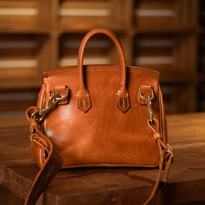 Pink Leather Handbag,Women's Leather Handbags,Pink Designer Bag,11.4in