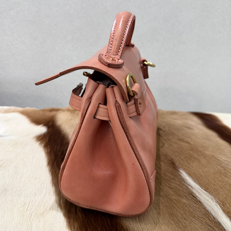 Women's Leather Crossbody Bag,Pink Leather Handbag,pink purse,8.9in