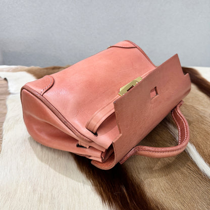 Women's Leather Crossbody Bag,Pink Leather Handbag,pink purse,8.9in