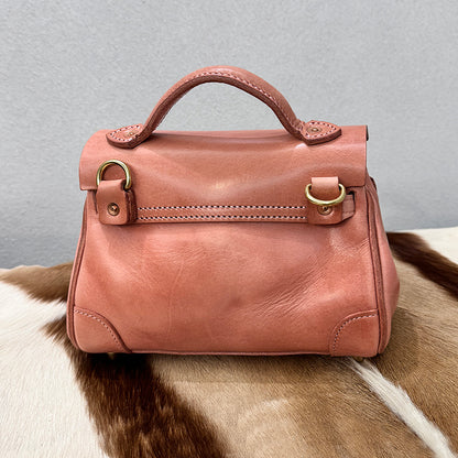 Women's Leather Crossbody Bag,Pink Leather Handbag,pink purse,8.9in