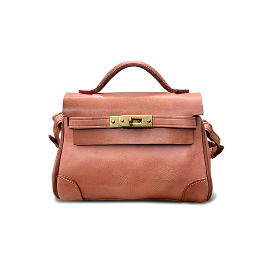 Women's Leather Crossbody Bag,Pink Leather Handbag,pink purse,8.9in