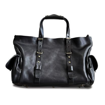 Large Italian Genuine Leather Travel Bag, Soft Leather Weekend Travel Bag, 21.7in Length -i7bags