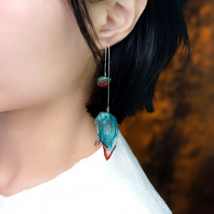 Handmade Leather Sculptural Ear Threader 5.4in – Single