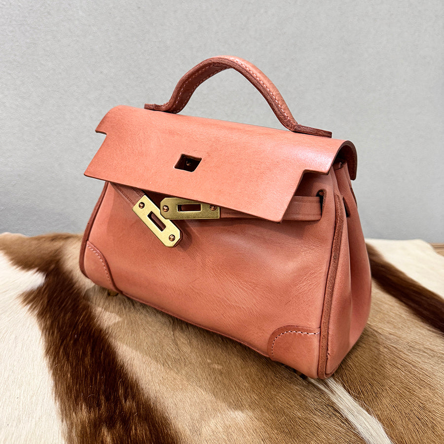 Women's Leather Crossbody Bag,Pink Leather Handbag,pink purse,8.9in