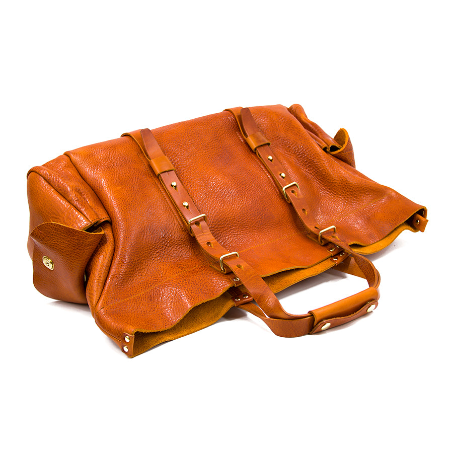 Large Italian Genuine Leather Travel Bag, Soft Leather Weekend Travel Bag, 21.7in Length -i7bags