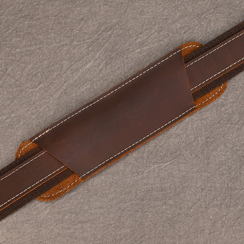 Retro Crazy Horse leather Full-Grain Leather 15" Laptop Briefcase - Heritage Executive Messenger