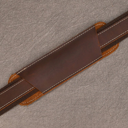 Retro Crazy Horse leather Full-Grain Leather 15" Laptop Briefcase - Heritage Executive Messenger