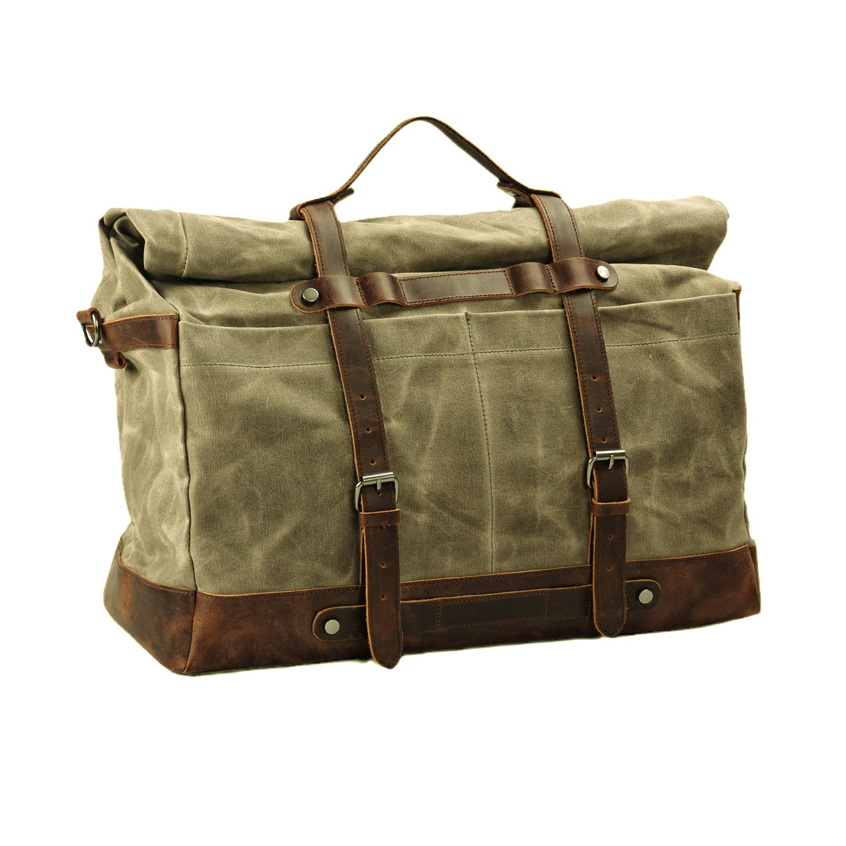 Waterproof Waxed Canvas & Leather Duffel Bag