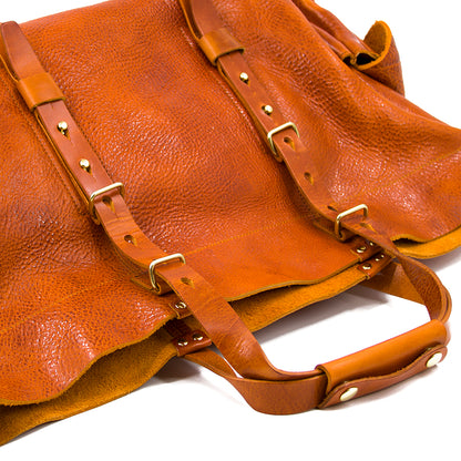 Large Italian Genuine Leather Travel Bag, Soft Leather Weekend Travel Bag, 21.7in Length -i7bags