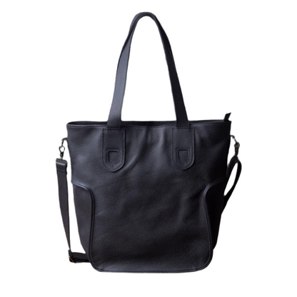 Large Capacity Top-Grain Cowhide Tote Bag, Genuine Leather Shoulder Bag, Length 17.7 In