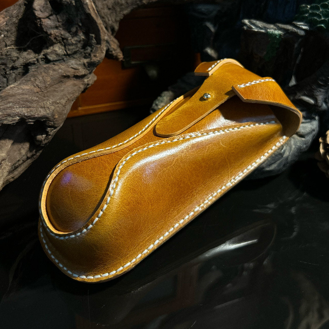 Handmade Leather Eyeglass Case for Glasses and Sunglasses