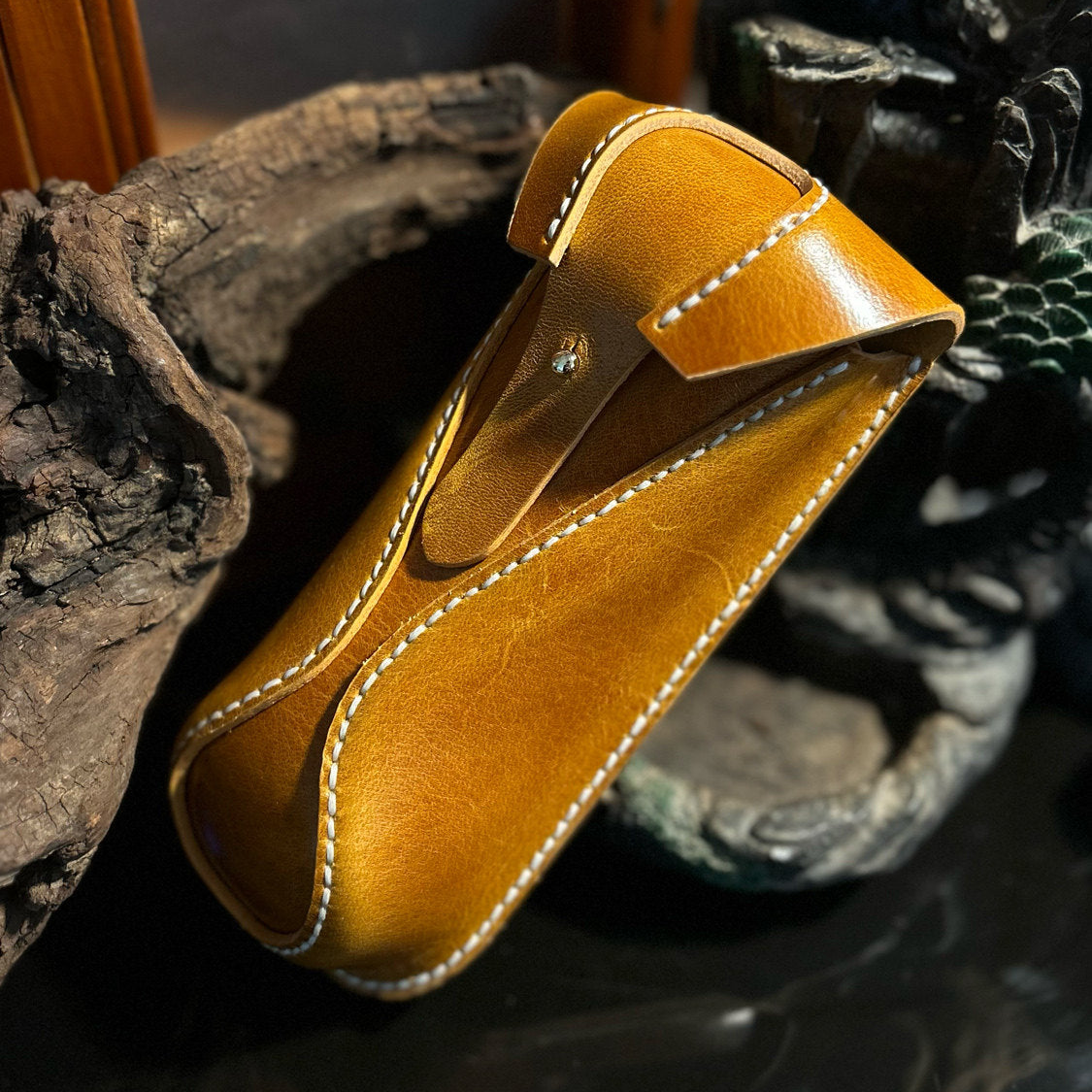 Handmade Leather Eyeglass Case for Glasses and Sunglasses