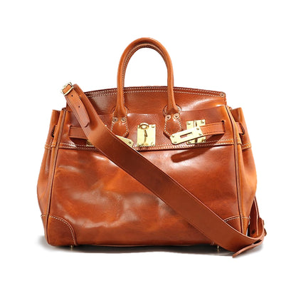 Birkin Style Italian Genuine Leather Bag,Large Tote Bag For Women For Men,15in Length -i7bags