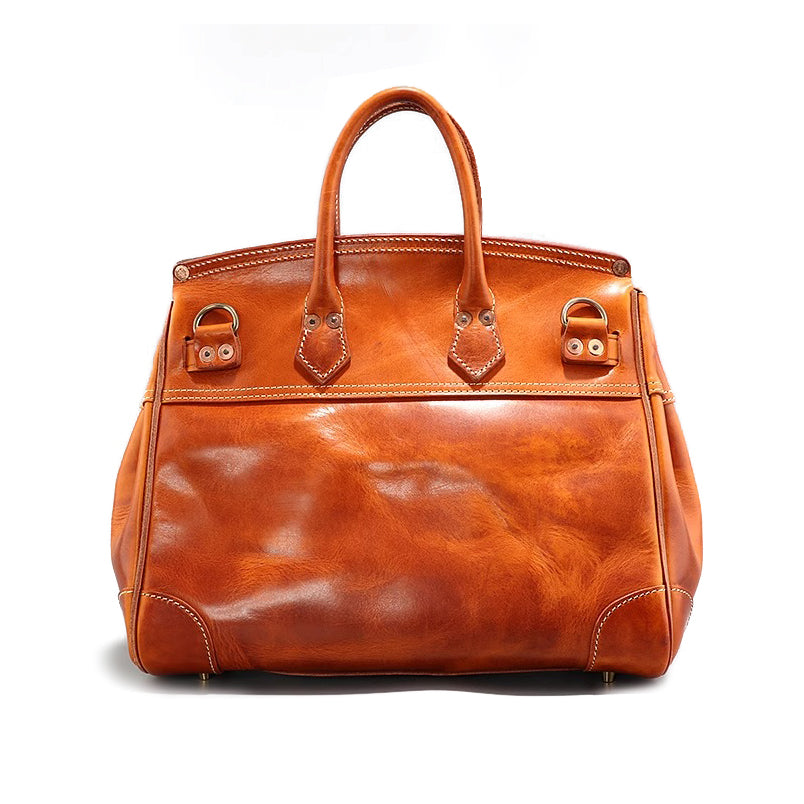 Birkin Style Italian Genuine Leather Bag,Large Tote Bag For Women For Men,15in Length -i7bags