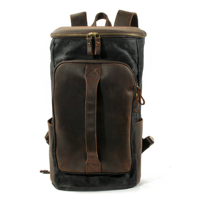 Bucket backpack,Waxed Canvas Backpack,Large Canvas Travel Backpack,Rucksack For Men-i7bags