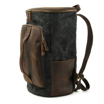 Bucket backpack,Waxed Canvas Backpack,Large Canvas Travel Backpack,Rucksack For Men-i7bags