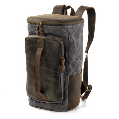 Bucket backpack,Waxed Canvas Backpack,Large Canvas Travel Backpack,Rucksack For Men-i7bags