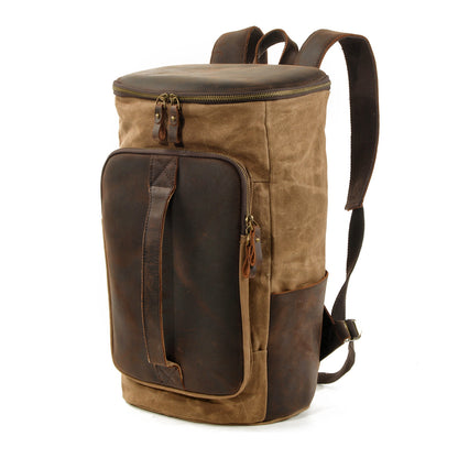 Bucket backpack,Waxed Canvas Backpack,Large Canvas Travel Backpack,Rucksack For Men-i7bags