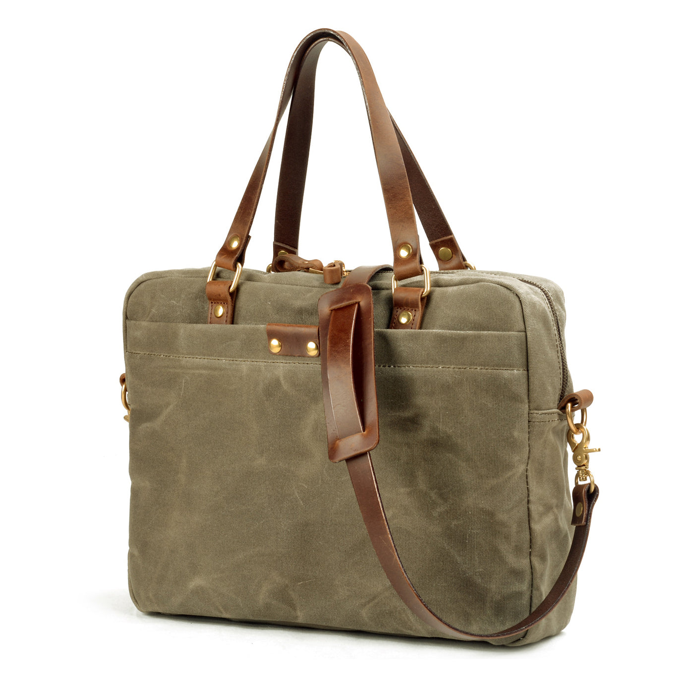 Canvas Briefcase Laptop Bag,Satchels Waxed Canvas For Men-i7bags