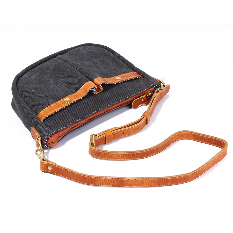 Canvas Leather Saddle Crossbody Bag For men For Women-i7bags