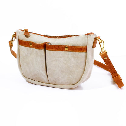 Canvas Leather Saddle Crossbody Bag For men For Women-i7bags