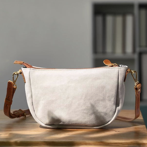 Canvas Leather Saddle Crossbody Bag For men For Women-i7bags