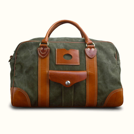 Canvas Duffle Bag Italian Leather Large Weekender Bag