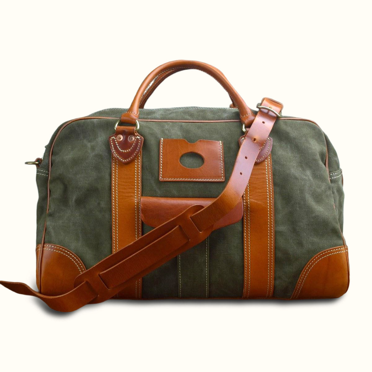 Canvas Duffle Bag Italian Leather Large Weekender Bag