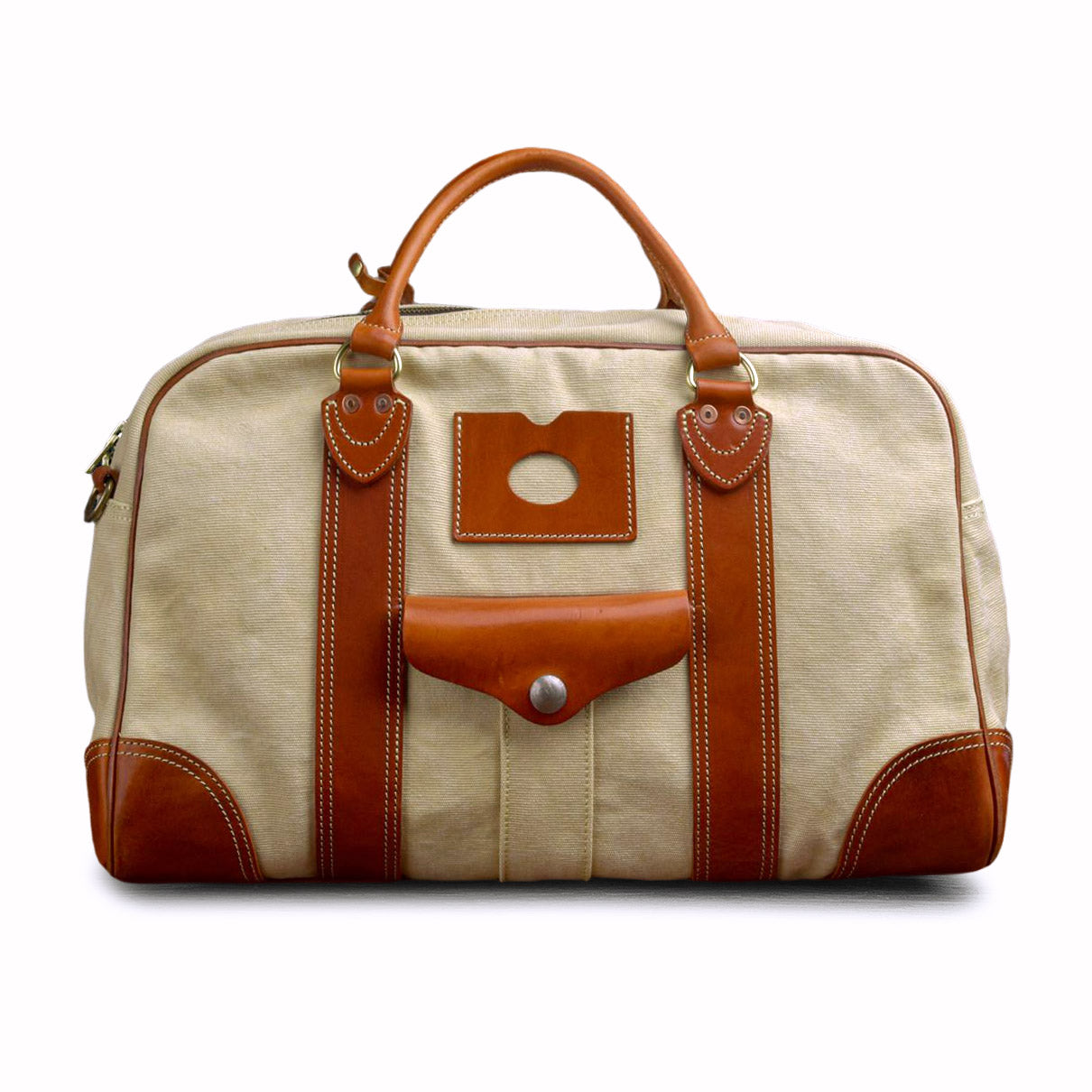 Canvas Duffle Bag Italian Leather Large Weekender Bag
