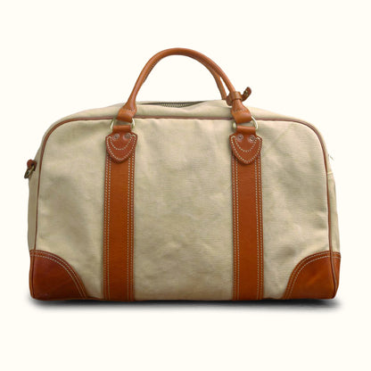Canvas Duffle Bag Italian Leather Large Weekender Bag