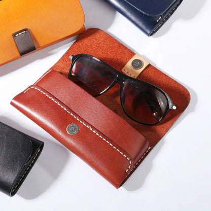 Full Grain Leather Glasses Case - Luxury Eyewear Storage Protector