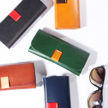Full Grain Leather Glasses Case - Luxury Eyewear Storage Protector